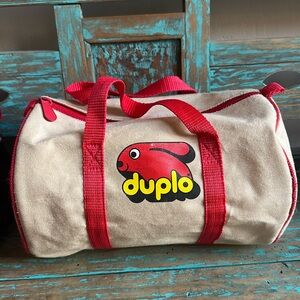 LEGO DUPLO Vintage 1986 Duffle Storage Carry All Duffle Bag 12” for Kids